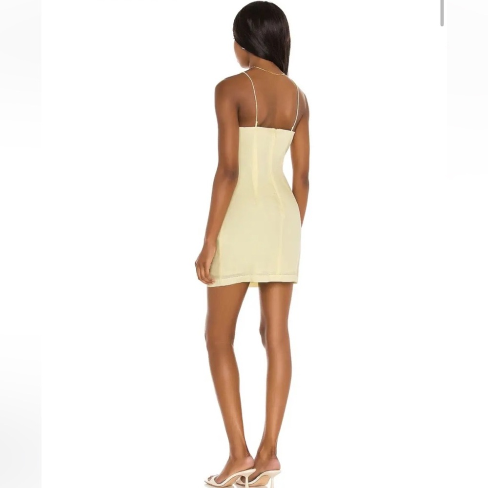 Elegant Yellow Ruched Dress - Picture 10 of 12